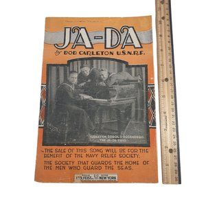 JA DA 1918 Vintage Sheet Music Piano Voice Easy Listening Antique Navy Relief